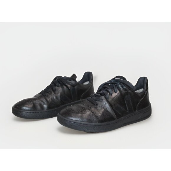VEJA V-10 CWL Vegan Shoes Women’s US 10 Full Black Low Top Sneaker Casual - Picture 6 of 9